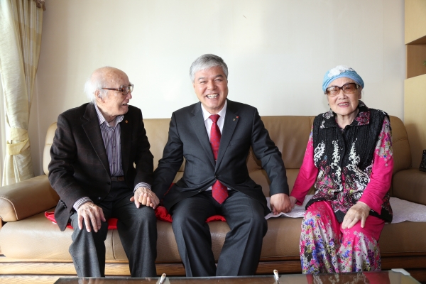 문정우 군수 애국지사 방문