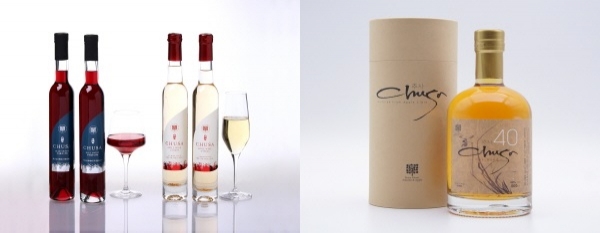 (좌)추사블루베리와인, 추사애플와인, (우)추사40