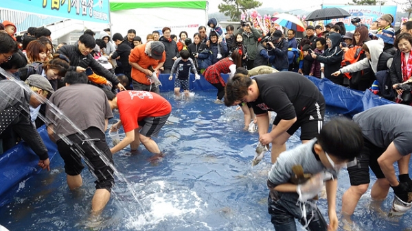 지난해 주꾸미.도다리축제(맨손 주꾸미 잡기)