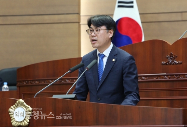 5분 발언하는 정병인 천안시의회 의원 / 충청뉴스 최형순 기자