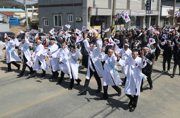 제100주년 주렴산 3.1만세운동 재현 모습