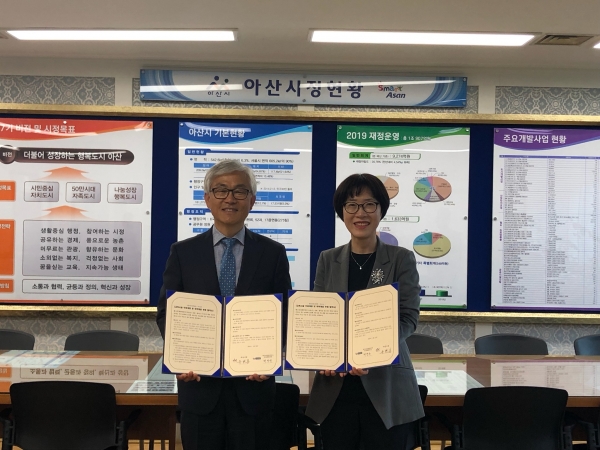 (사진왼쪽부터) 유병훈 부시장, 최경숙 캠코인재개발원장