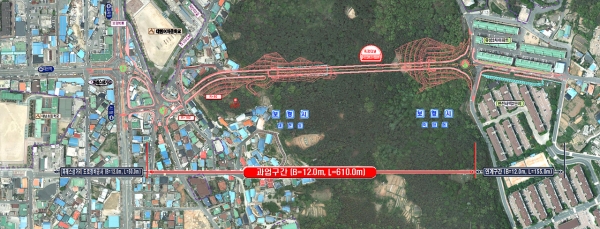 대천~죽정동간 도로개설 공사 평면도.