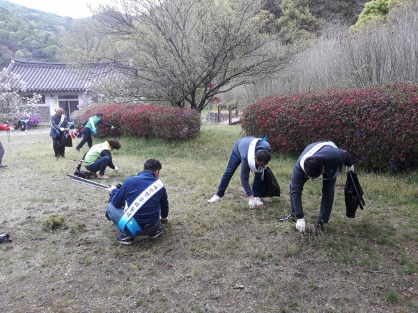 신채호 생가 인근 청소 봉사활동