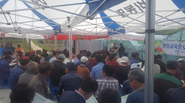 청양군 농업기술센터 구기자 현장교육 실시 모습