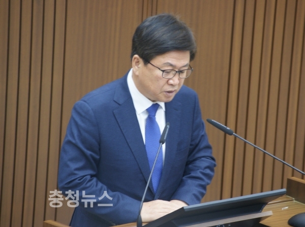 시정연설하는 최교진 세종시교육감 / 충청뉴스 최형순 기자