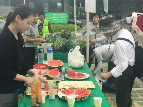 직거래장터 수박판촉활동 모습