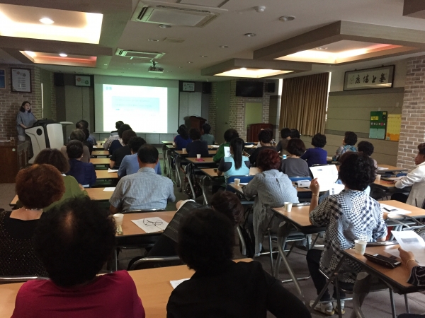 2019년 건강지도자 양성 과정 수강생 모집(지난해 교육 모습)