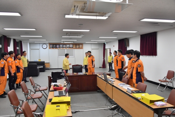 박정현 군수, 2019 을지태극연습 유관기관 위문 모습