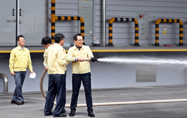 장성비축기지 화재진압훈련 모습