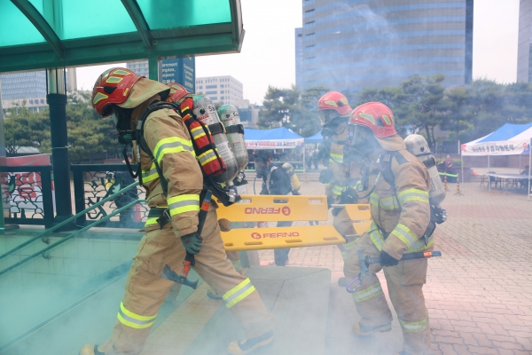 을지태극훈련 지하철화재대비 합동훈련 모습