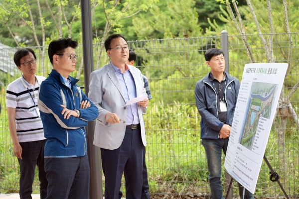 현안사업 현장방문(금학수원지 보수보강 공사)