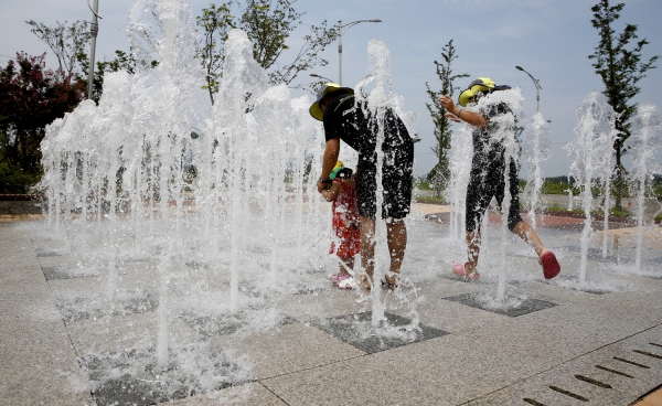 바닥분수대 모습