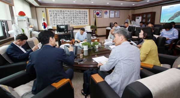 태안군 해양 치유자원(피트,갯벌) 자원조사 연구용역 착수보고회’ 모습.