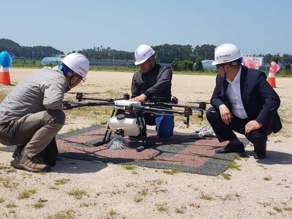 서산시 드론‧항공촬영 전문가 양성과정 드론 실습 모습