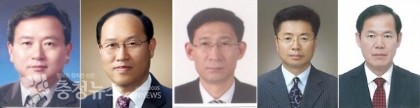 왼쪽부터 정원춘, 추욱, 김찬배, 한준섭, 윤동현