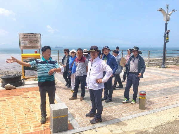 ​김홍장 시장 난지섬 현장점검 모습​
