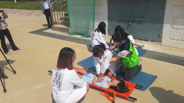 어린이 재난안전훈련 실시 모습