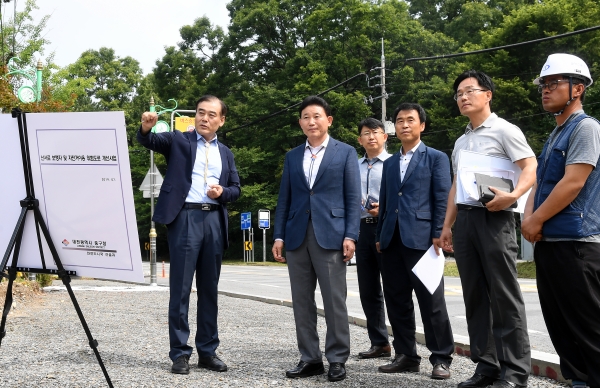 박용갑 중구청장, 산서로 일원 현장행정