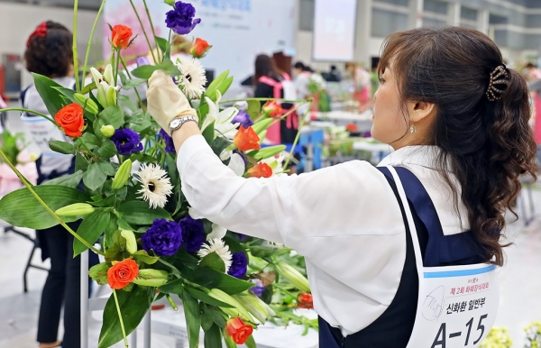 화훼장식대회 현장