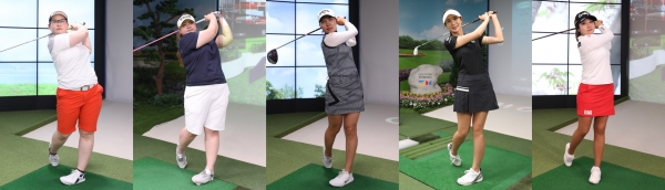 ‘2019 롯데렌터카 WGTOUR 4차’ 결선 대회 주요 선수 (좌측부터) 정선아, 박현주, 박단유, 최예지, 이순호