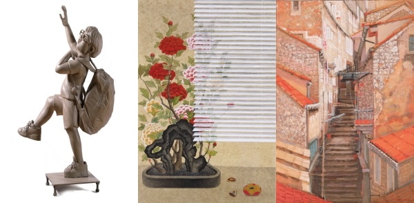 (왼쪽부터)입상작-Oh, oh!(대전은어초 이유리),민화가 있는 풍경(대전대암초 윤소영),계단 길(대전버드내초 이민정)