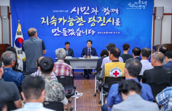 26일 김홍장 시장 합덕읍 순방 모습