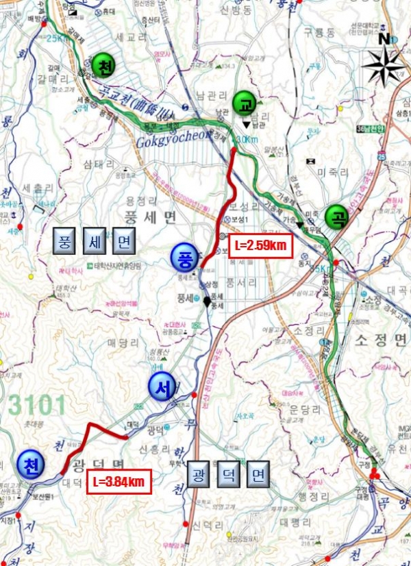 풍서천정비사업 위치도