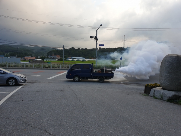 추석기간 청양군내 전 지역 집중방역 실시 모습