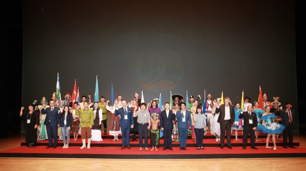 흥타령춤축제 참가팀 환영식 모습