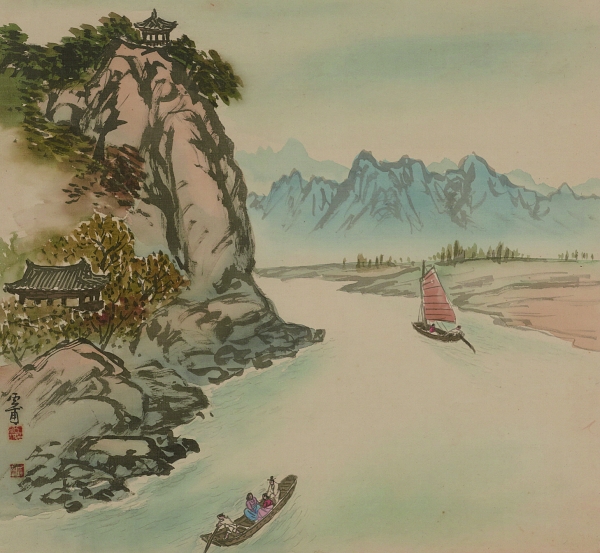 유홍준 교수 기증 유물(운보 김기창-낙화암)