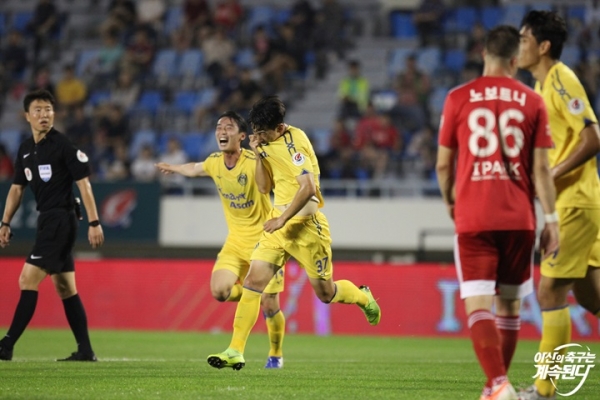 아산무궁화 경기 모습