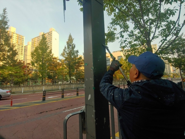 불법유해광고물 부착방지제 도포