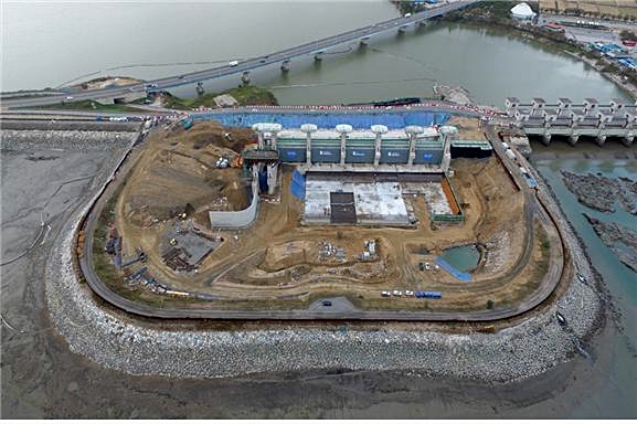 삽교방조제 배수갑문 확장사업 공사현장 전경