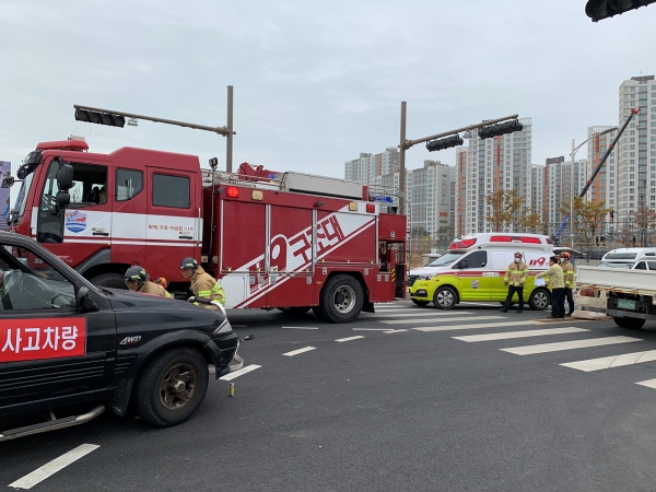 겨울철 폭설대응 교통 소통대책 훈련 장면