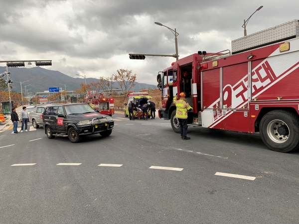 겨울철 폭설대응 교통 소통대책 훈련 장면