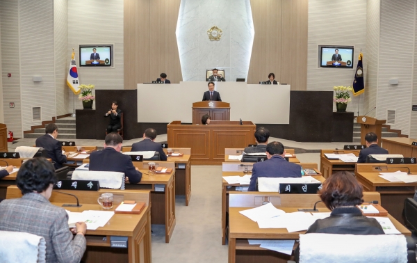 김홍장 시장 시정연설 모습