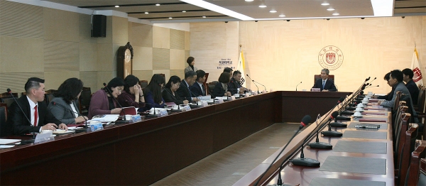 2일 목원대 대학본부 도익서홀에서 목원대와 몽골대학교컨소시엄이 교류·협력방안을 논의하고 있다.