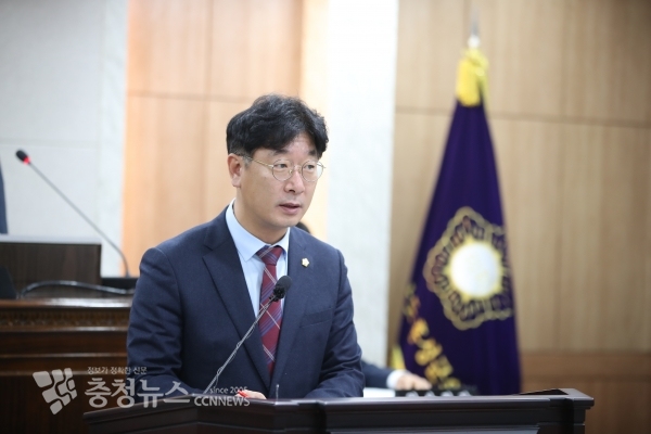 5분발언 하는 노승천 의원 / 충청뉴스 최형순 기자