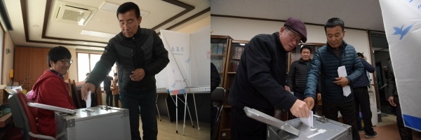 (왼쪽부터) 광석면 선거모습, 채운면 선거모습