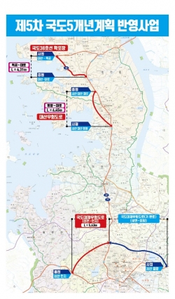 제5차 국도5개년 계획 반영 사업