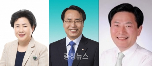 (좌측부터) 바른미래당 신용현 국회의원, 한현택 대전시당위원장, 심소명 유성구지역위원장