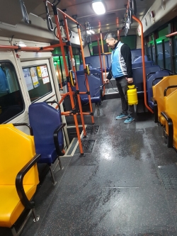 신종 코로나바이러스 감염증 예방 시내버스 소독방역 완료