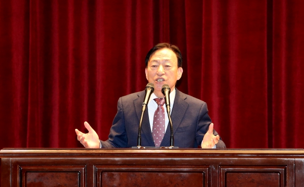 설동호 교육감, 2월 월례조회 진행 모습