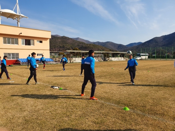 천안시축구단 남해 전지훈련 모습