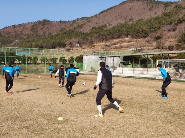 천안시축구단 남해 전지훈련 실시 모습