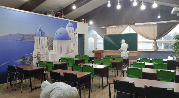 신천지 시설 방역모습