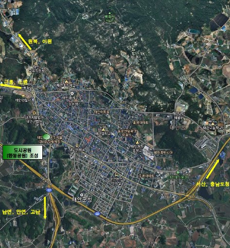 태안군 도시공원(환동공원) 조성 예정지 모습.