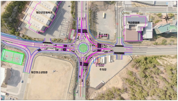 군민체육관 사거리 계획평면도