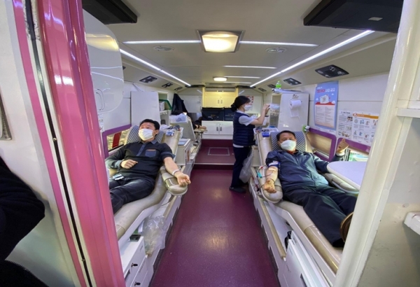 29일 코로나19 감염 확산 이후 두 번째 임직원 단체헌혈 실시